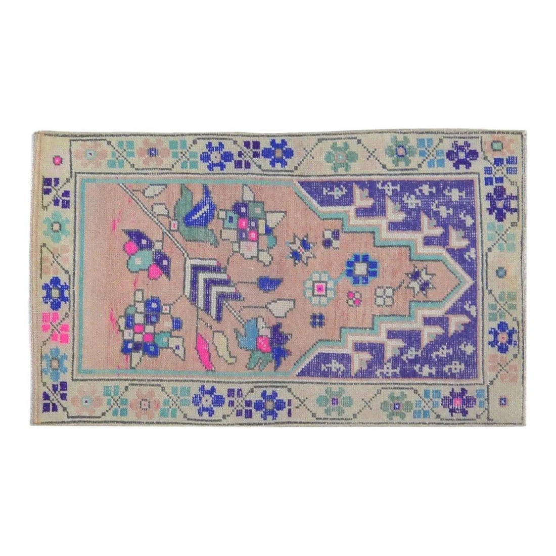 Handmade Wool Area Rug Anatolian Turkish 2'3'' x 4' Vintage Carpet: Handmade Wool Area Rug Anatolian Turkish 2'3'' x 4' Vintage Carpet This vintage Turkish Anatolian wool rug is hand-knotted using traditional techniques, blending timeless craftsmanship with modern des