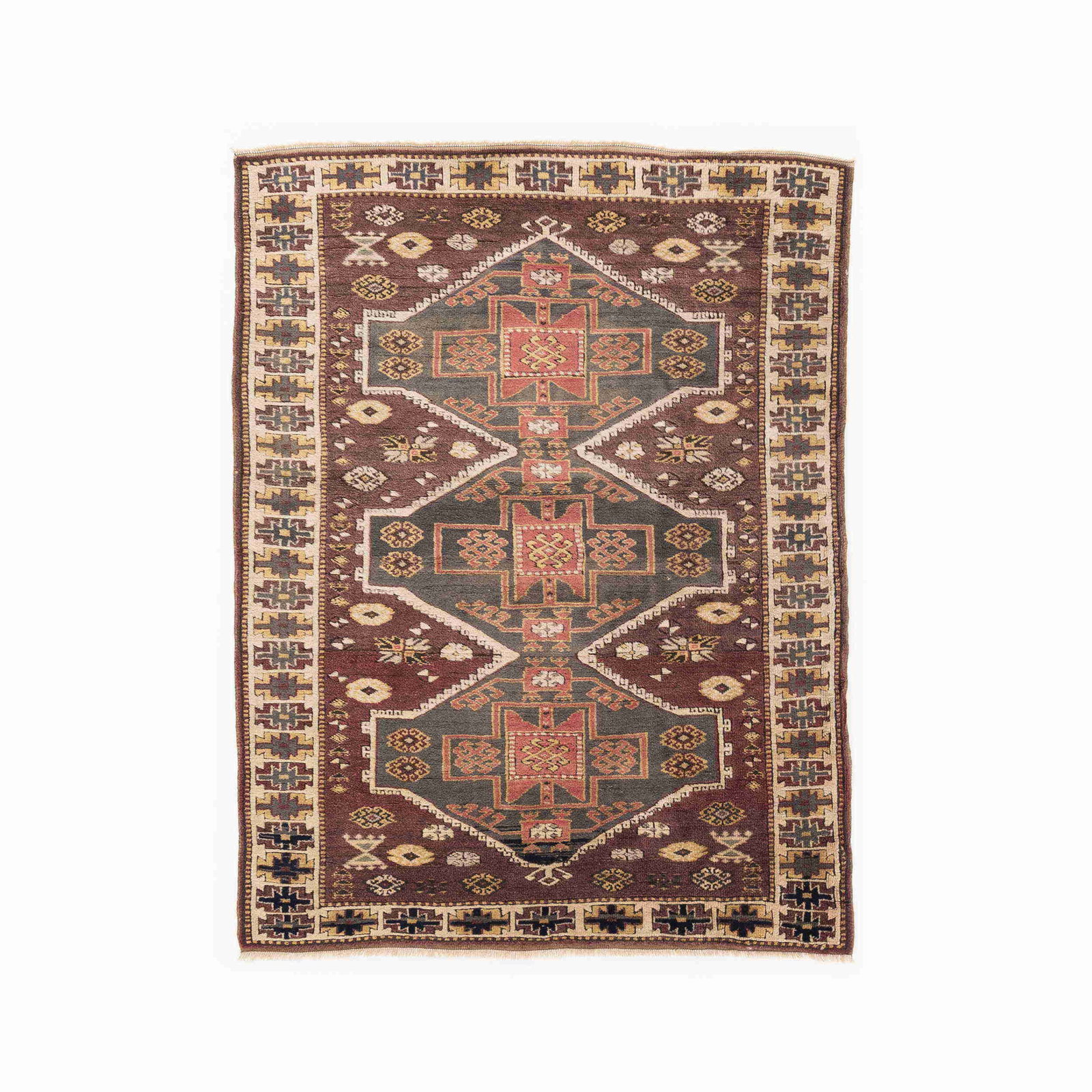 Authentic Handmade Anadol Wool Carpet 53 x 66.5 Double Knots: Authentic Handmade Anadol Wool Carpet 53 x 66.5 Double Knots Experience the exquisite craftsmanship of this authentic handmade Anadol carpet, featuring a luxurious wool on wool construction. This dist
