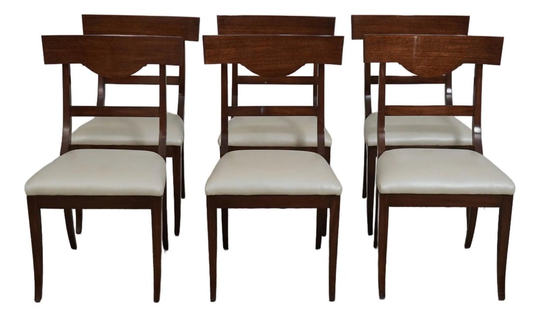 6 Regency Style Mahogany Dining Chairs Attributed to Councill Set of 6 (1 of 10)