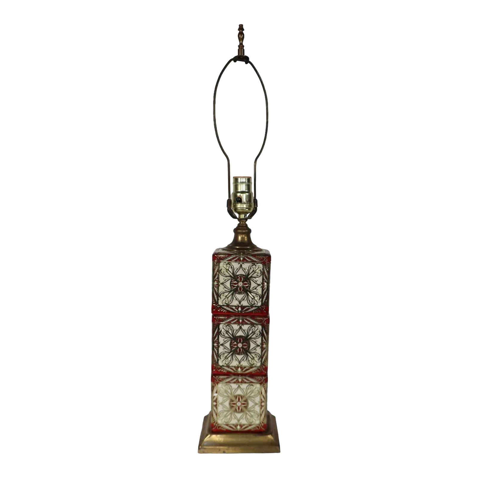 Mid Century Stacked Tea Can Table Lamp in Gold Metal (1 of 6)