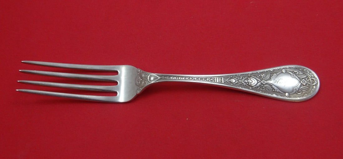 Whiting Persian Pattern Sterling Silver Dinner Fork 7 5/8" Antique (1 of 2)