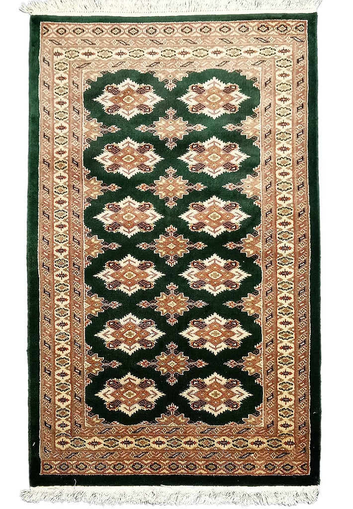 Green Jaldar Hand-knotted Bokhara Area Rug 2.7 x 3.11 (1 of 7)