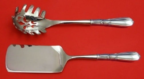 Frank Whiting Troubadour Sterling Silver 2 Piece Hostess Serving Set: Frank Whiting Troubadour Sterling Silver 2 Piece Hostess Serving Set A 2-piece hostess serving set in the Troubadour pattern by Frank Whiting. The set is sterling silver with custom-made hollow handle