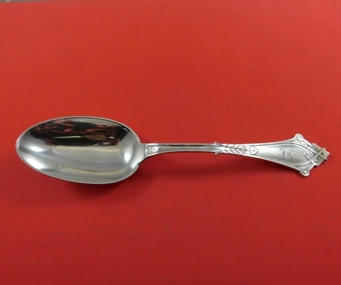 Wood and Hughes Viola Sterling Silver Serving Spoon 8.5 inches (1 of 2)