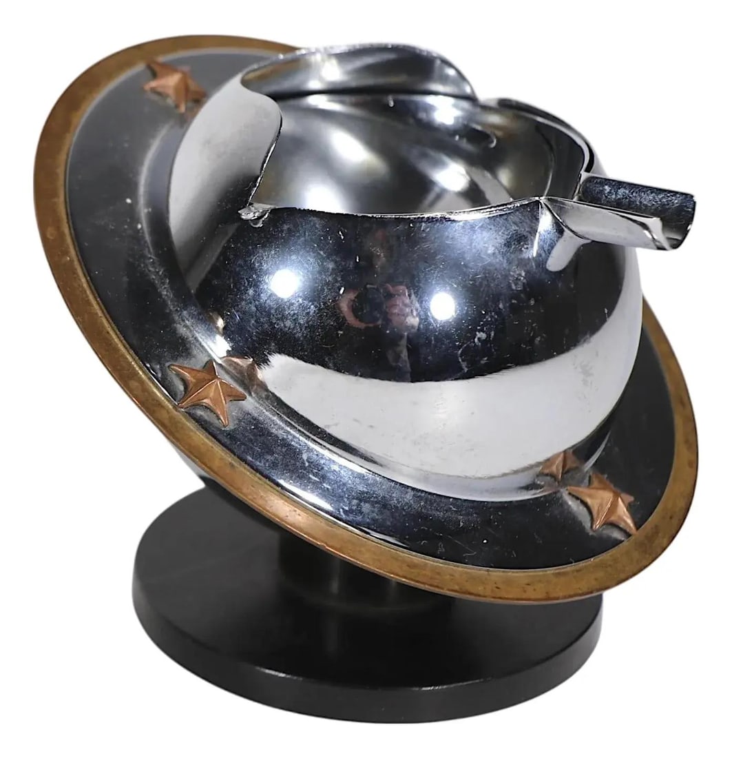 Art Deco Saturn Ashtray Cavalier 1937 Chicago Worlds Fair Chrome (1 of 6)