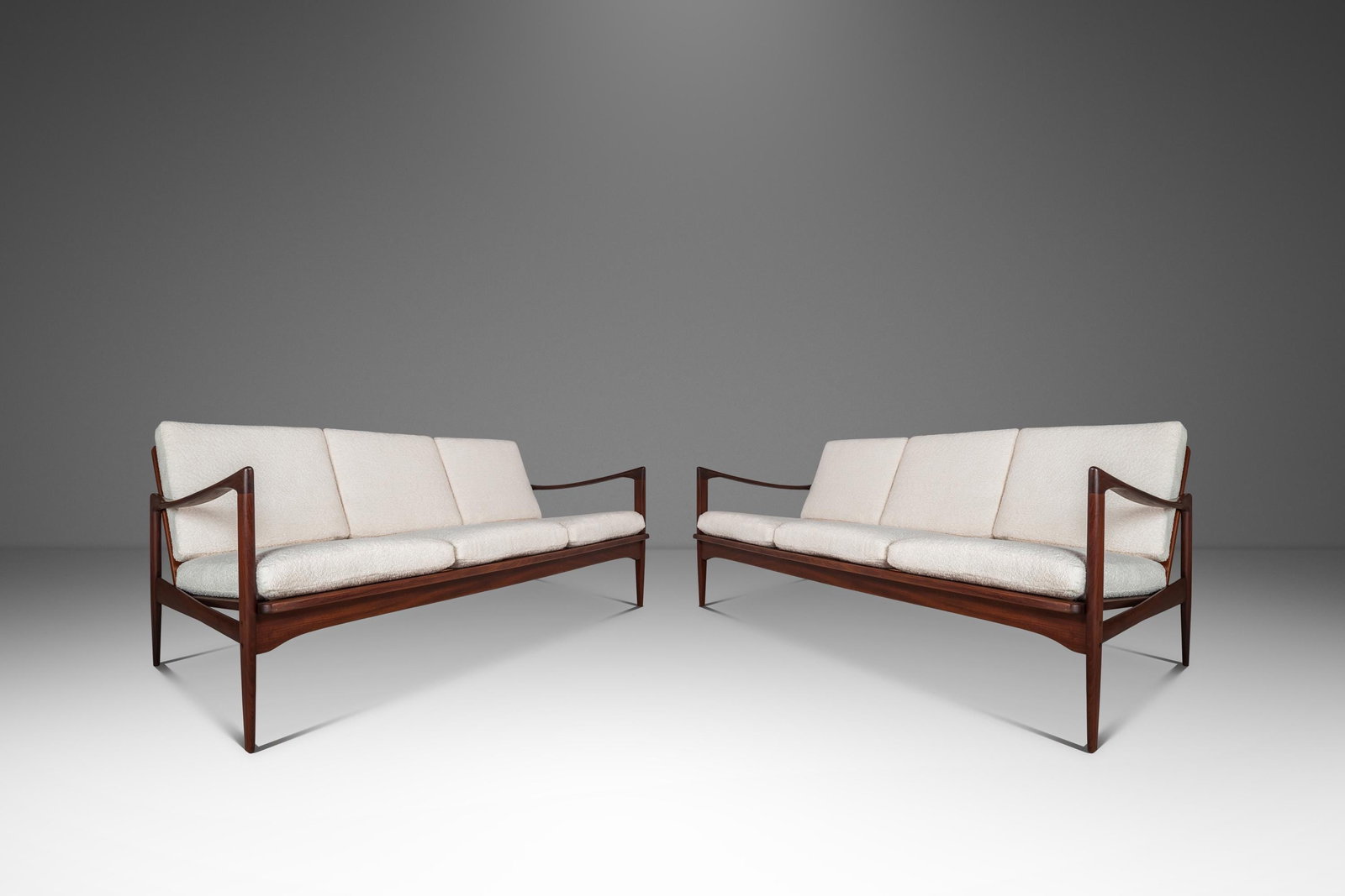 Pair of teak 3-seat Kandidaten sofas by Ib Kofod-Larsen Olof Person (1 of 18)