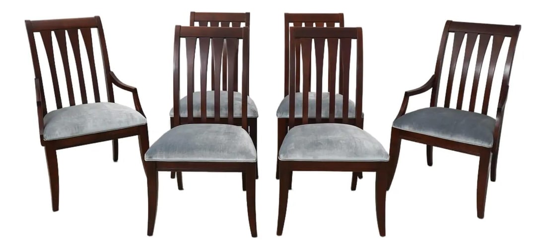 6 Ethan Allen Avenue Collection Wood Dining Chairs Set of 6 (1 of 10)
