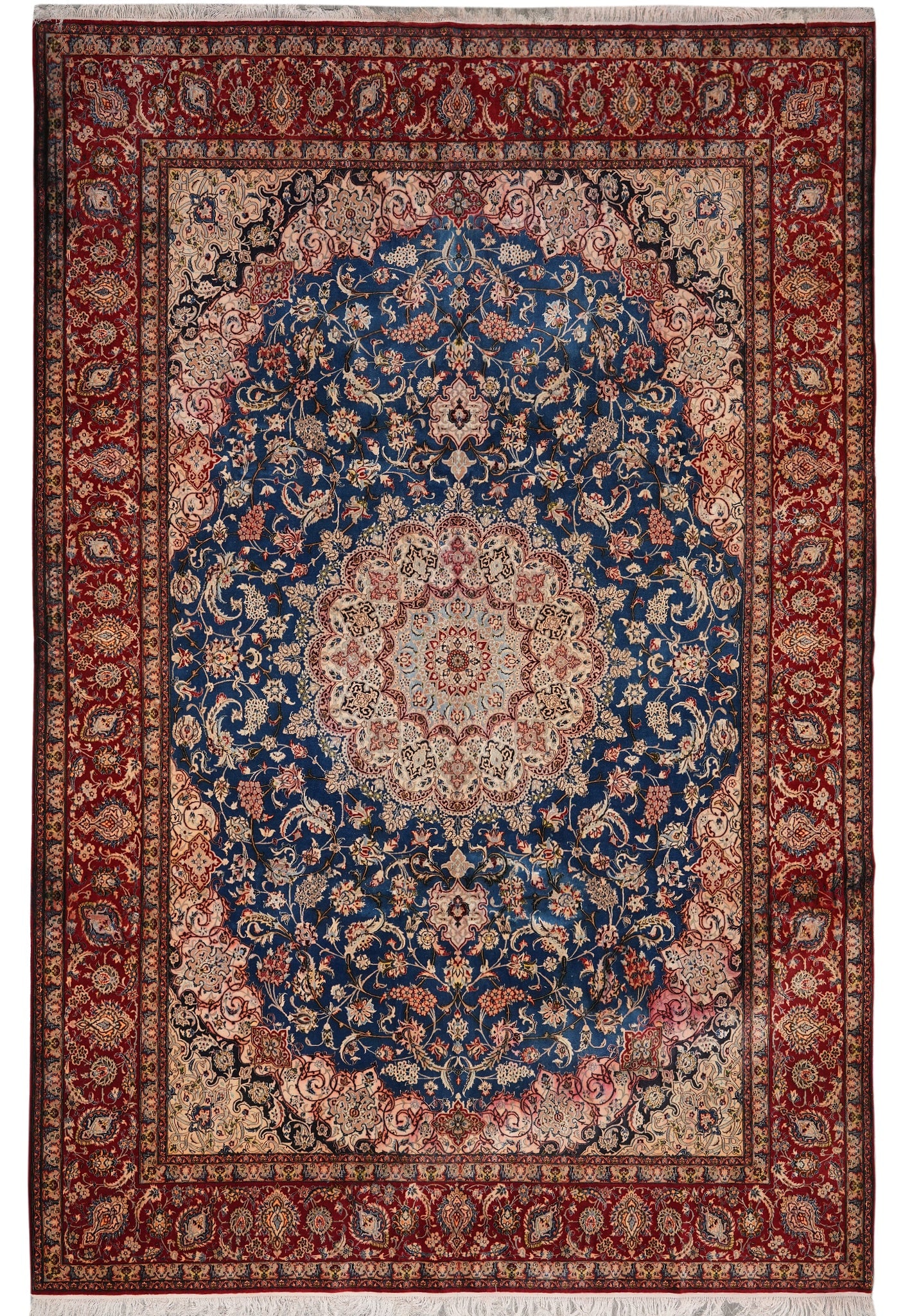 7.4 x 10.4 Persian Esfahan Estate Carpet Fine Wool Silk Rug 500 KPSI (1 of 13)