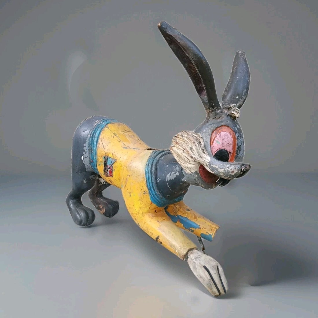 Henri De Vos carved wooden Bugs Bunny carousel rabbit figure 23" France (1 of 12)
