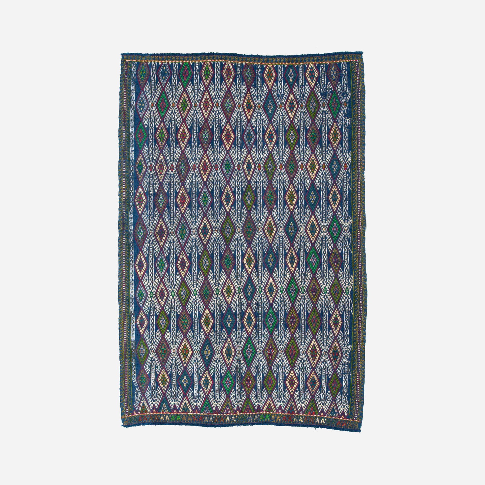 Authentic Handmade Cicim Kilim Wool on Wool 50.4 x 76.8: Authentic Handmade Cicim Kilim Wool on Wool 50.4 x 76.8 This authentic handmade Cicim kilim features a beautiful wool on wool construction, showcasing traditional craftsmanship. Ideal for adding a uni