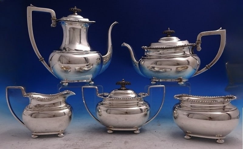 Five-Piece Sterling Silver Tea and Coffee Set Lord Robert Pattern by International (1 of 18)