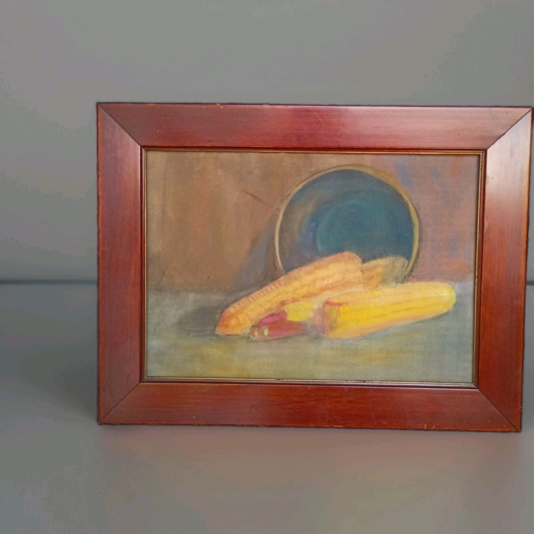 Framed Still Life of Corn Watercolor by Alfred Montgomery 10.5 x15 (1 of 16)