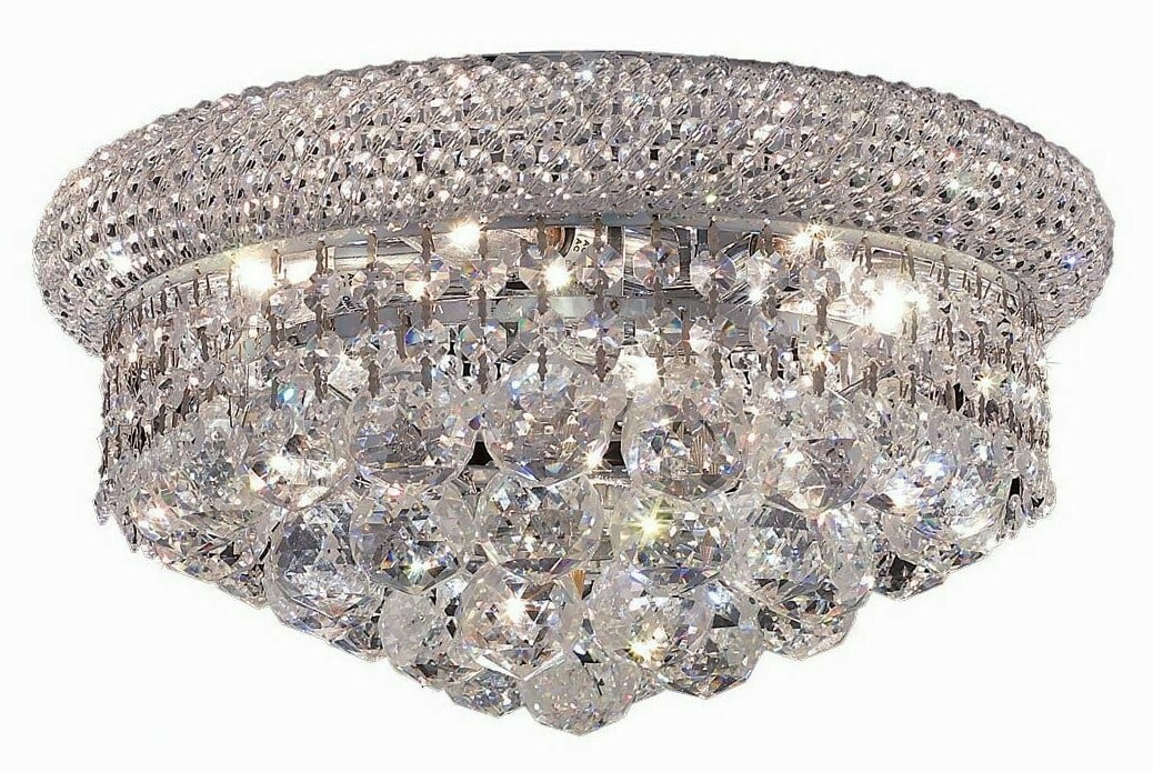 Primo 4 Light Chrome Flush Mount Chandelier with Asfour Crystal 12 in (1 of 4)