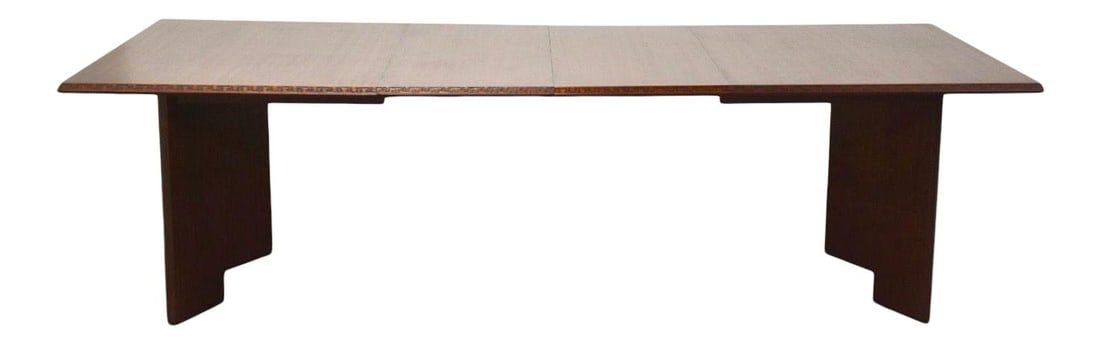 Frank Lloyd Wright Henredon Taliesin Mahogany Dining Table 100" Extended: Frank Lloyd Wright Henredon Taliesin Mahogany Dining Table 100" Extended Discover the elegance of mid-century modern design with this stunning mahogany dining table, created by the renowned architect 