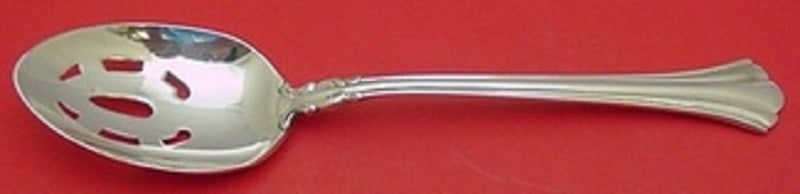 Reed and Barton Eighteenth Century Sterling Silver Slotted Serving Spoon 8 5/8": Reed and Barton Eighteenth Century Sterling Silver Slotted Serving Spoon 8 5/8" This exquisite serving spoon from Reed & Barton showcases the elegant Eighteenth Century pattern. Crafted from high-qual