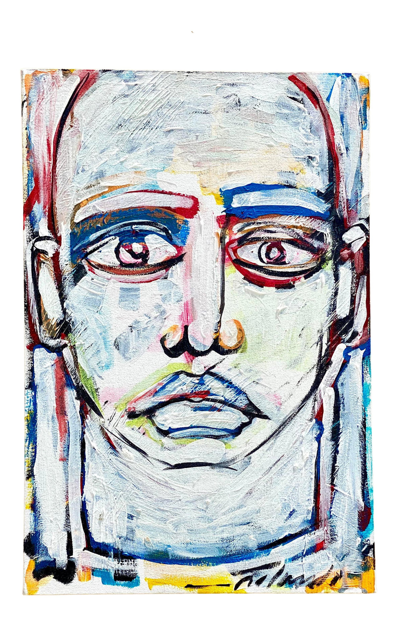 Signed Roland Abstract Portrait Oil Painting 14.0 x 21.0 Contemporary (1 of 10)