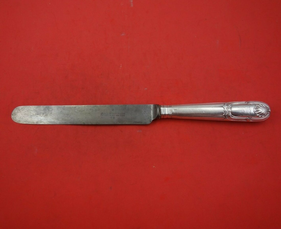 Moses Brent Shell Sterling Silver Dinner Knife 11 1/4 Inch Blunt Blade (1 of 3)