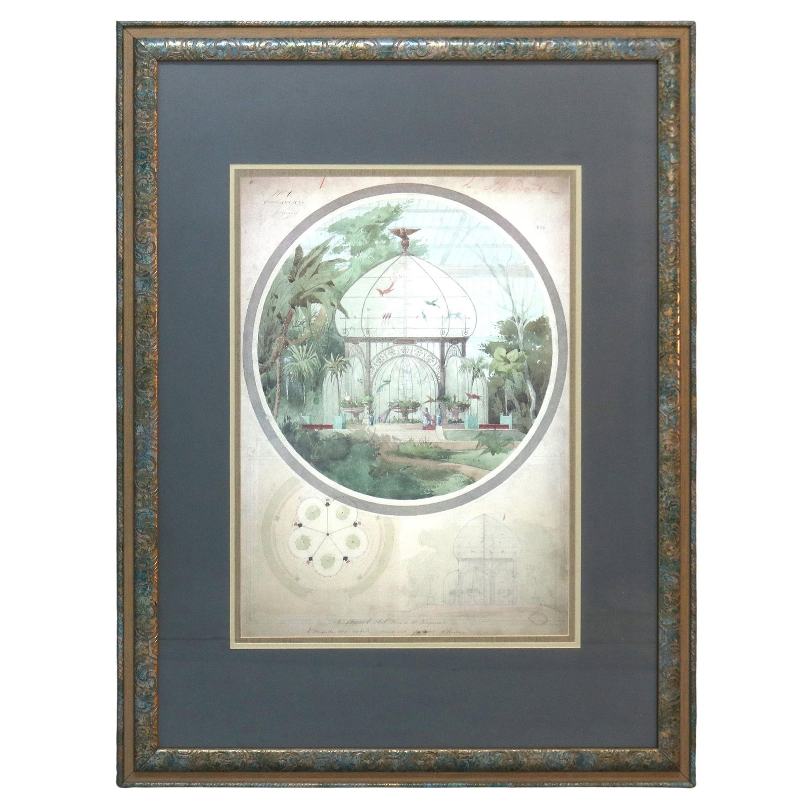 Framed 1899 Adrien Chancel Aviary In The Winter Signed Numbered Print (1 of 15)