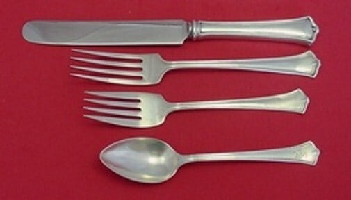Wallace America Sterling Silver 4-Piece Place Setting Flatware: Wallace America Sterling Silver 4-Piece Place Setting Flatware Enhance your dining experience with this exquisite 4-piece place setting from the America pattern by Wallace. Crafted from high-quality s
