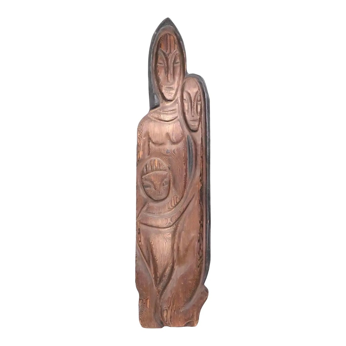 Witco Rustic Burnt Wood Family Sculpture 48.0 H (1 of 9)