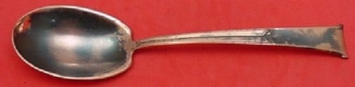 Tiffany & Co. Linenfold copper preserve spoon 7 1/4 rare sample: Tiffany & Co. Linenfold copper preserve spoon 7 1/4 rare sample Rare Linenfold preserve spoon by Tiffany & Co. This pre-owned serving spoon is a copper sample and is described as one of a kind. It is 