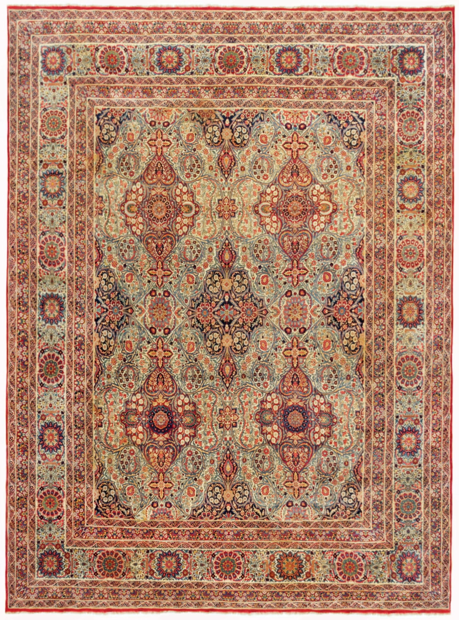 14' 1" x 16' 6" Late 19th Century Lavar Kerman Square Rug (1 of 6)