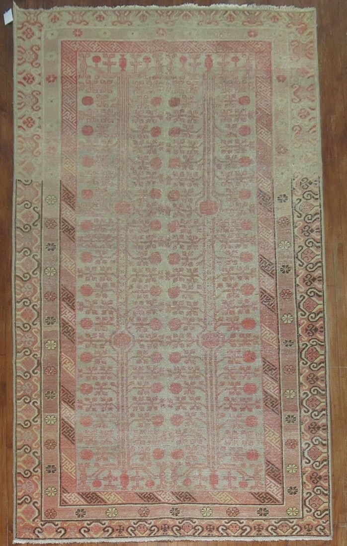 Antique Khotan Gallery Carpet 6' 3" x 13' Pomegranate: Antique Khotan Gallery Carpet 6' 3" x 13' Pomegranate Early 20th century Khotan gallery carpet with a pomegranate design. This pre-owned rug reflects the distinctive character of antique Khotan weavin