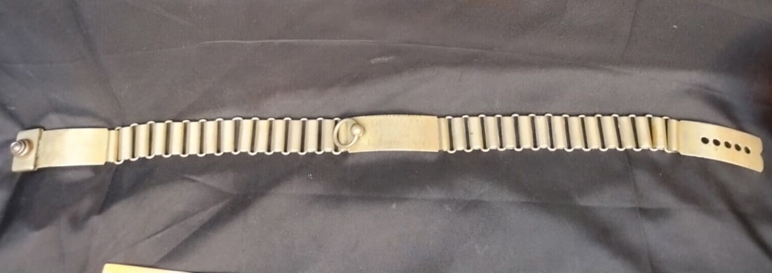 Victorian French nickel plated dog collar Dr. H-Clery 19.5 inches: Victorian French nickel plated dog collar Dr. H-Clery 19.5 inches Rare antique Victorian French dog collar marked "Dr. H-Clery." This 19th century collar is nickel plated and features an adjustable de