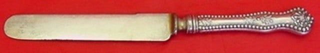 Dominick & Haff Charles II Sterling Silver Dinner Knife 9 3/4": Dominick & Haff Charles II Sterling Silver Dinner Knife 9 3/4" Presenting a finely crafted dinner knife from the Charles II pattern, made by Dominick & Haff. This exquisite flatware piece is composed 