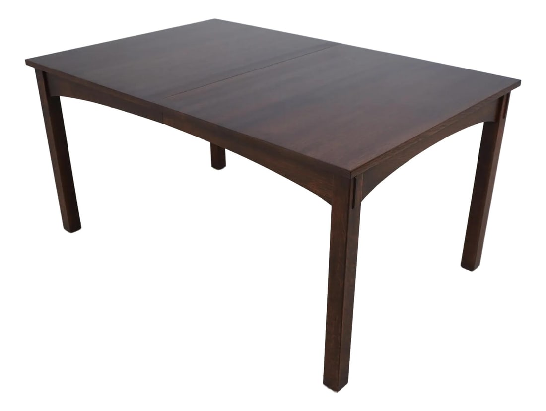 Stickley Mission Oak Dining Table Arts & Crafts Solid Oak with Leaf: Stickley Mission Oak Dining Table Arts & Crafts Solid Oak with Leaf This Stickley Mission Oak Dining Table showcases timeless craftsmanship with its solid oak construction and classic Arts & Crafts de