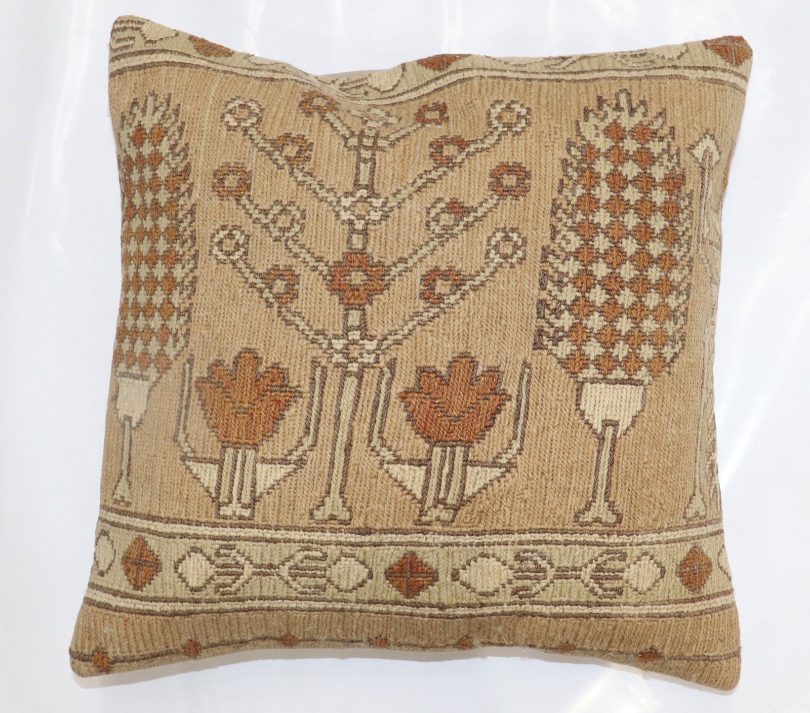 Camel Soumac Flatweave Pillow 1' 5" x 1' 7" (1 of 2)