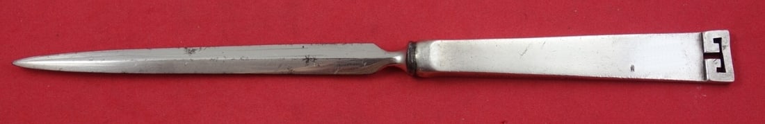 Allan Adler Sterling Silver Letter Opener Chinese Key 9 1/4": Allan Adler Sterling Silver Letter Opener Chinese Key 9 1/4" This exquisite letter opener, crafted by Allan Adler, features the elegant Chinese Key pattern and is made of high-quality sterling silver.