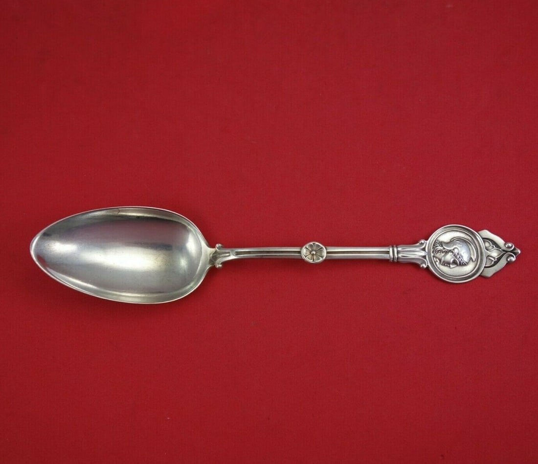 Schulz & Fischer Medallion Sterling Silver Serving Spoon 8 3/8" (1 of 2)