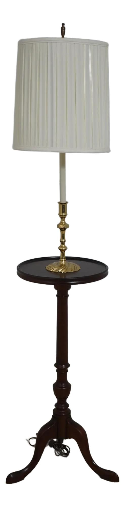 Knob Creek Mahogany Floor Lamp Table Brass Finish 57 Inches (1 of 10)