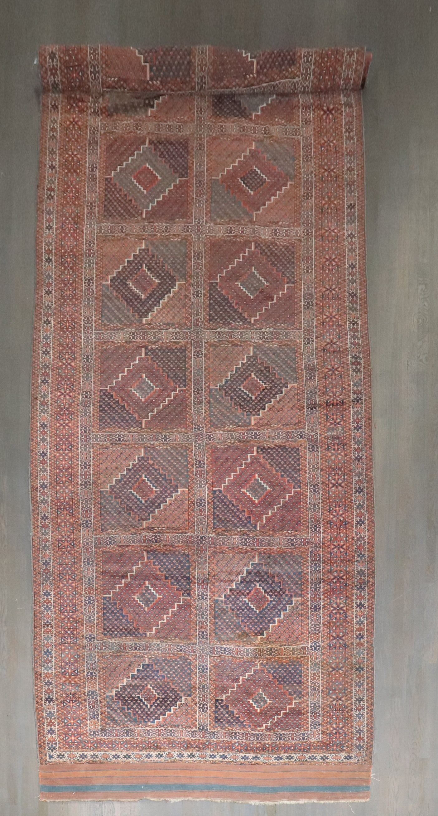 6' 2" x 21' 3" Ersari Turkeman Gallery Rug Late 19th Century (1 of 7)