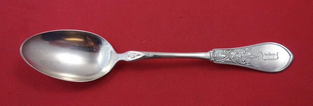 Schulz and Fischer Gem Sterling Silver 5 Inch Coffee Spoon: Schulz and Fischer Gem Sterling Silver 5 Inch Coffee Spoon Rare early California sterling silver coffee spoon in the Gem pattern by Schulz & Fischer. This pre-owned piece is monogrammed, with monogram