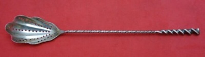 Whiting Sterling Silver Square Twist #5 Olive Spoon 8 1/2" Slotted: Whiting Sterling Silver Square Twist #5 Olive Spoon 8 1/2" Slotted This exquisite Square Twist #5 Olive Spoon by Whiting is crafted from sterling silver and measures an impressive 8 1/2 inches in leng