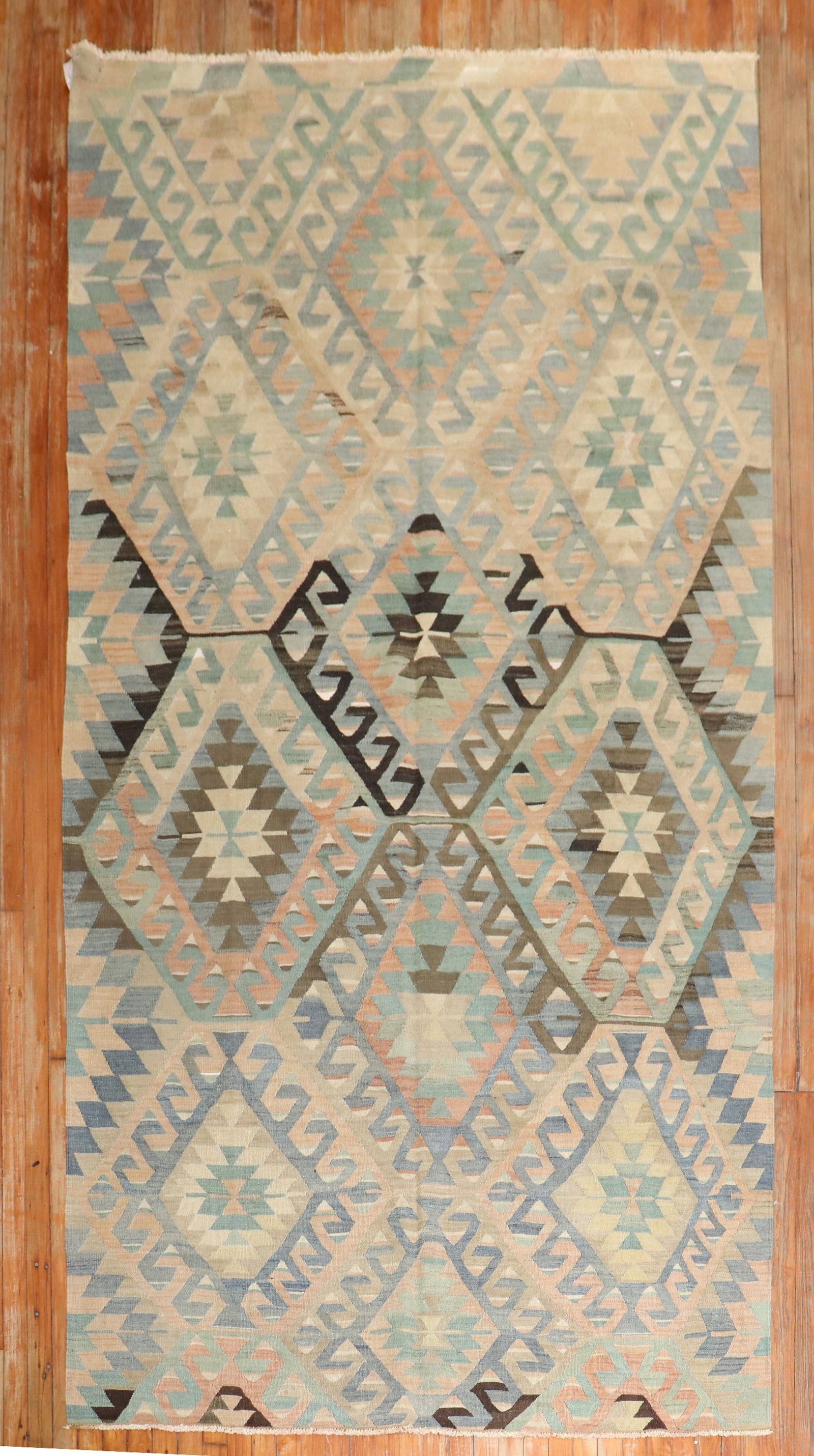 5' 6" x 10' 4" Turkish Kilim Rug in Earth Tones (1 of 7)