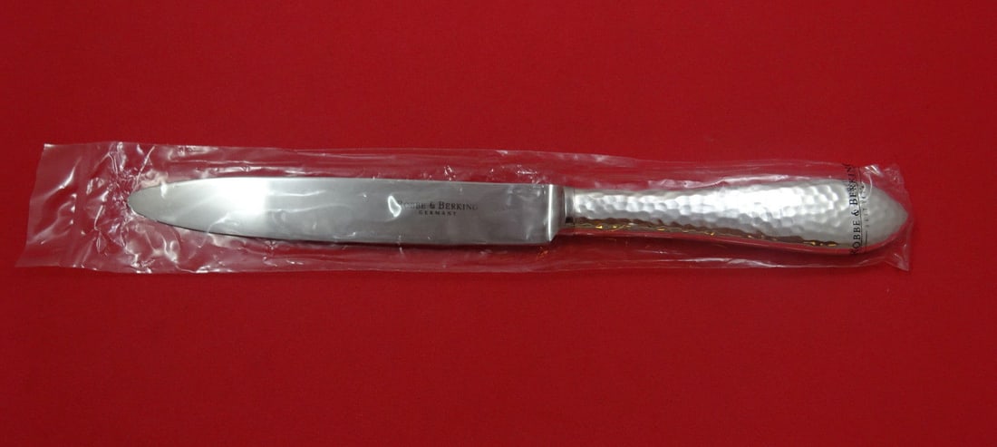 Robbe and Berking Martele Sterling Silver Hollow Handle Dinner Knife 9 3/4": Robbe and Berking Martele Sterling Silver Hollow Handle Dinner Knife 9 3/4" Martele by Robbe & Berking sterling silver dinner knife with a hollow handle and a 9 3/4 inch length. Made in Germany, this 