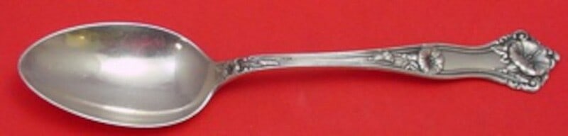 Alvin Morning Glory Sterling Silver Soup Spoon 7 Inch Serving Spoon: Alvin Morning Glory Sterling Silver Soup Spoon 7 Inch Serving Spoon This exquisite serving spoon, part of the Morning Glory pattern by Alvin, is crafted from high-quality sterling silver. Measuring 7 