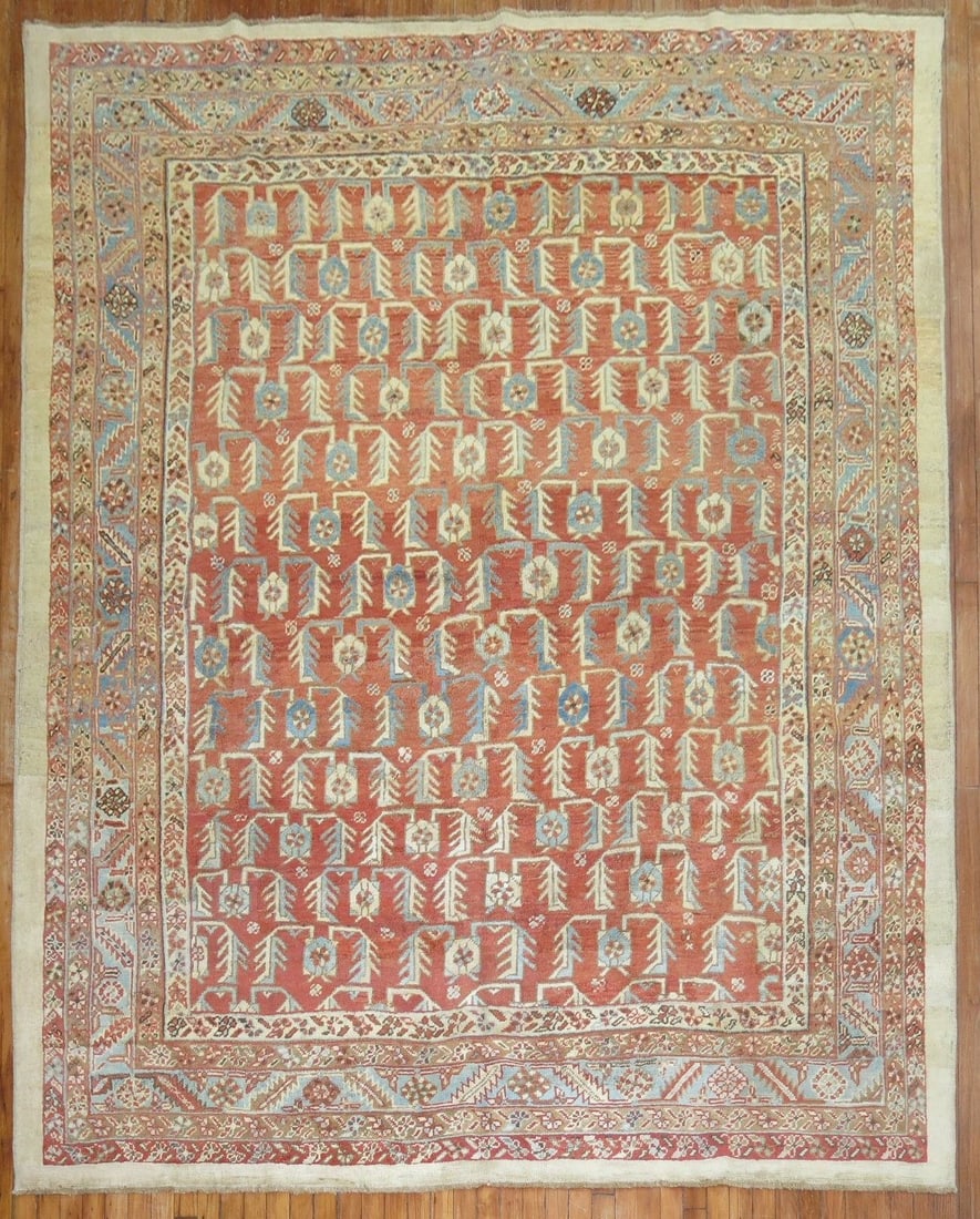 7' 9" x 9' 8" Early 20th Century Persian Bakshaish Room Rug: 7' 9" x 9' 8" Early 20th Century Persian Bakshaish Room Rug Early 20th century tribal Persian Bakshaish rug in the Serapi/Heriz type. This pre-owned room-size rug features a geometric design consisten