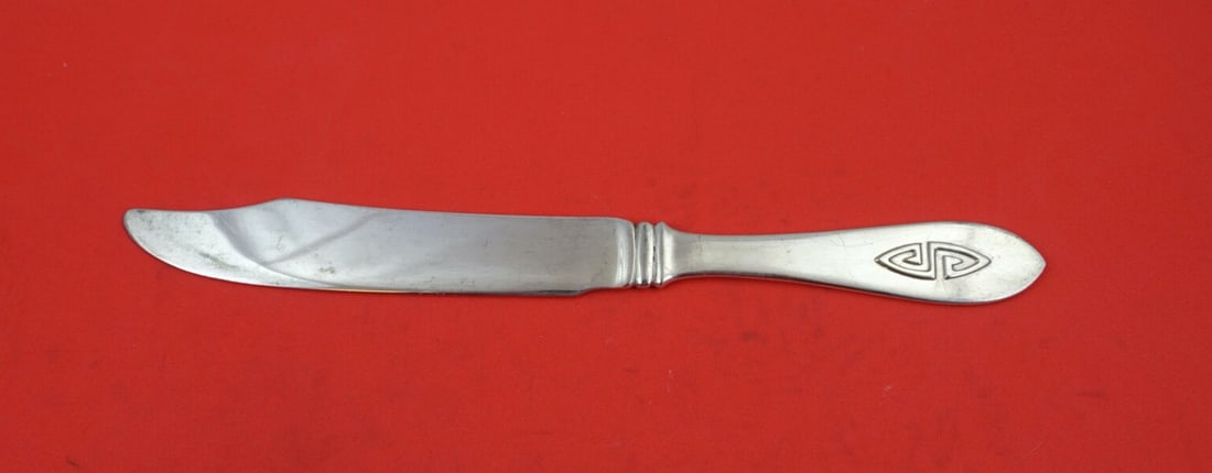 Porter Blanchard Sterling Silver Pointed Fish Knife 8.5" 1800-1849: Porter Blanchard Sterling Silver Pointed Fish Knife 8.5" 1800-1849 This exquisite fish knife, crafted by Porter Blanchard, features a pointed design and is made from high-quality sterling silver. Meas