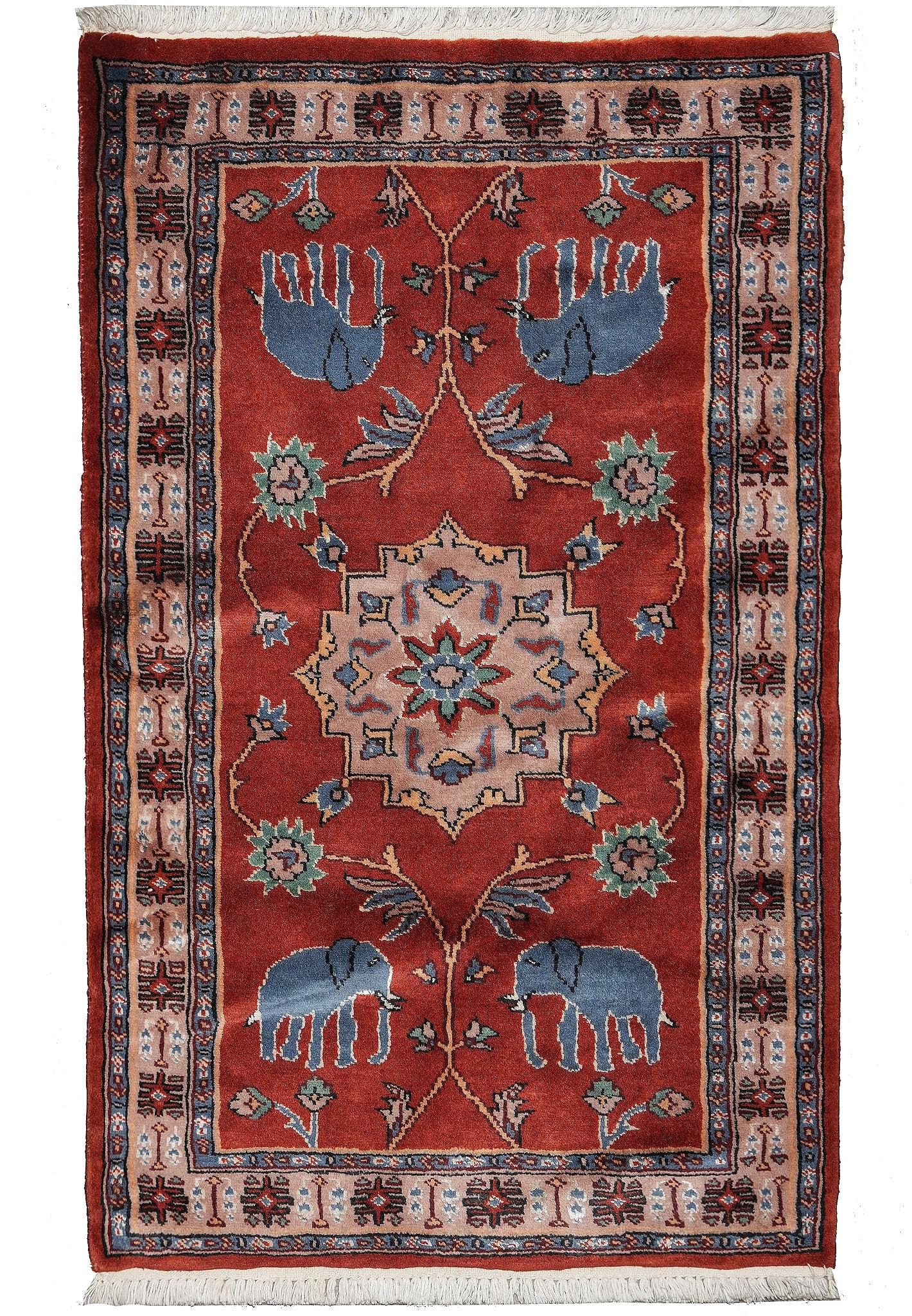 Village Handmade Elephant Pattern Rug 2.8 x 4 (1 of 13)