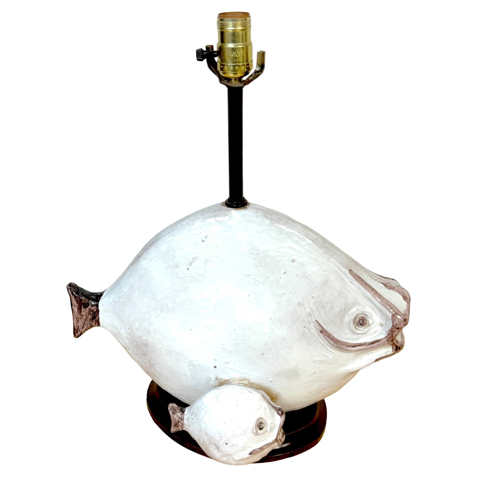 Mid-Century Italian Fish Lamp by Ivo De Santis for Gli Etruschi: Mid-Century Italian Fish Lamp by Ivo De Santis for Gli Etruschi This stunning large Italian Pottery Fish Lamp, designed by Ivo De Santis for Gli Etruschi in Florence, exemplifies the charm of mid-cent