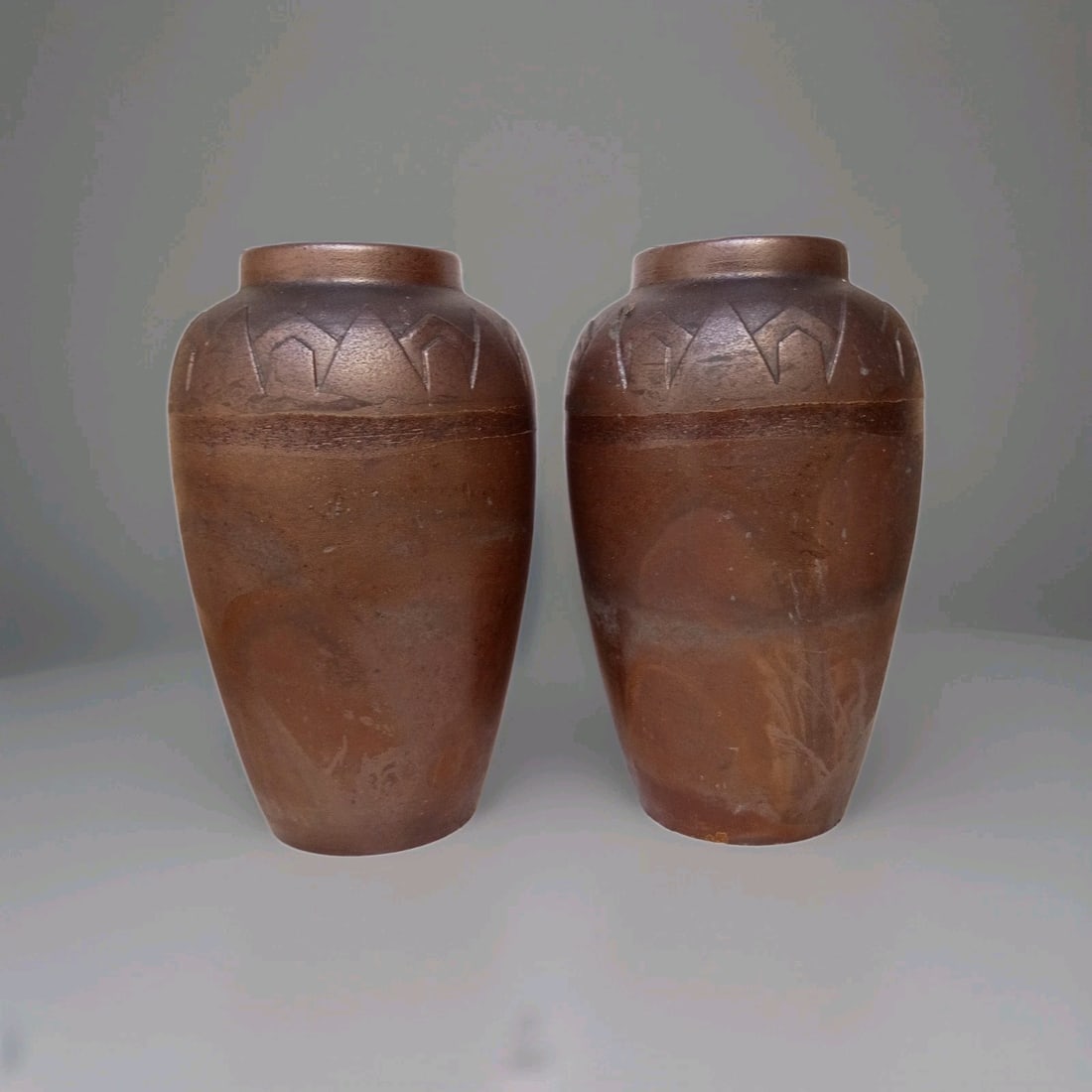 Pair of 19 inch Lee Clay Products Art Pottery Floor Vases (1 of 18)