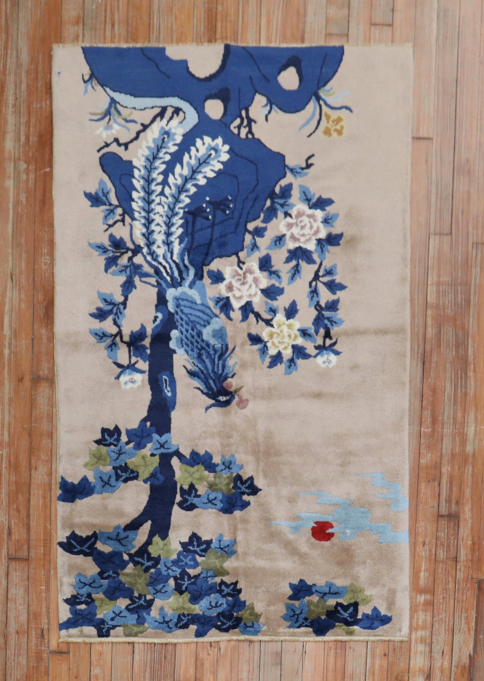 3' 1" x 5' 1" Floral Motif Tibetan Pictorial Rug (1 of 6)