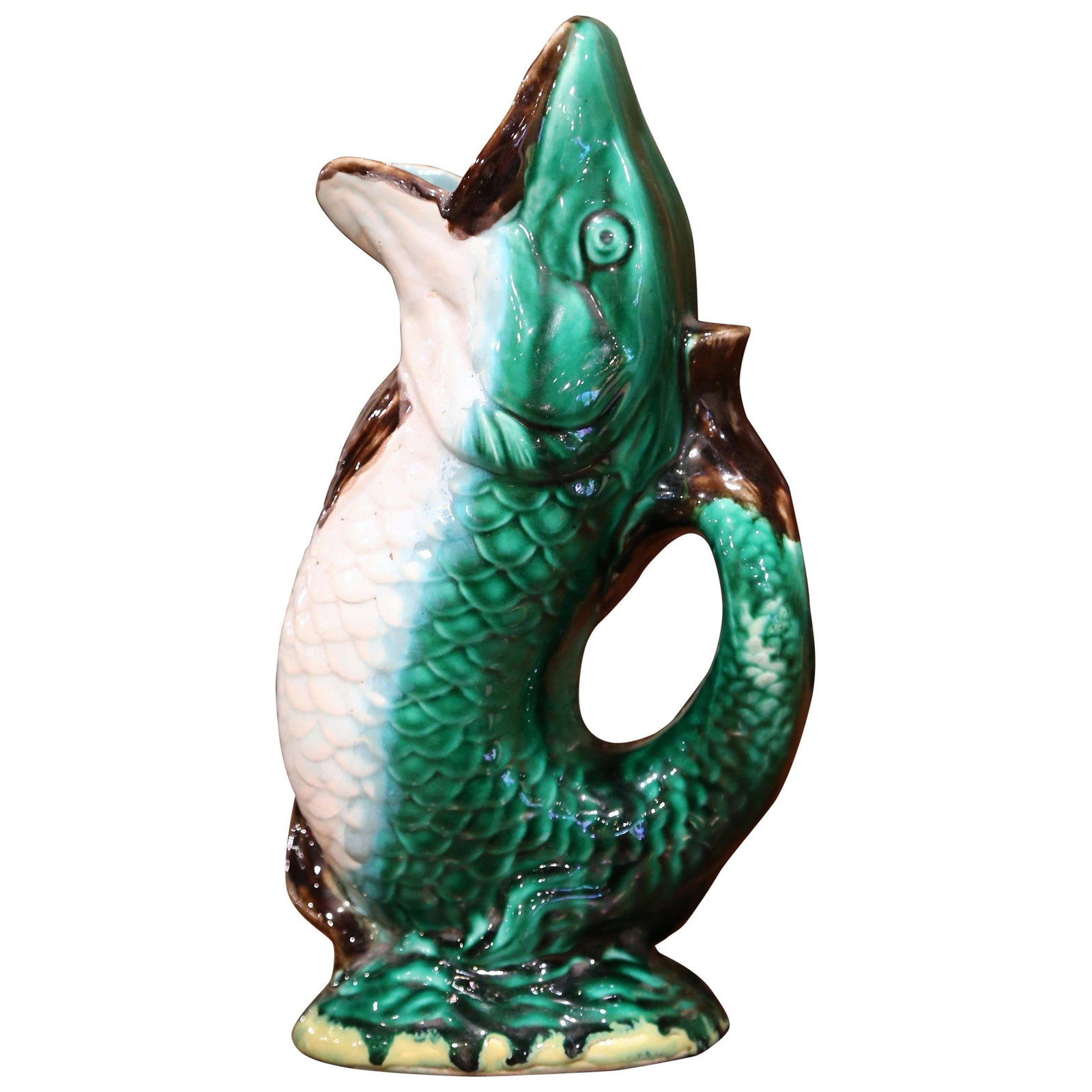 Antique 19th Century French Majolica Fish Pitcher Clairefontaine (1 of 8)