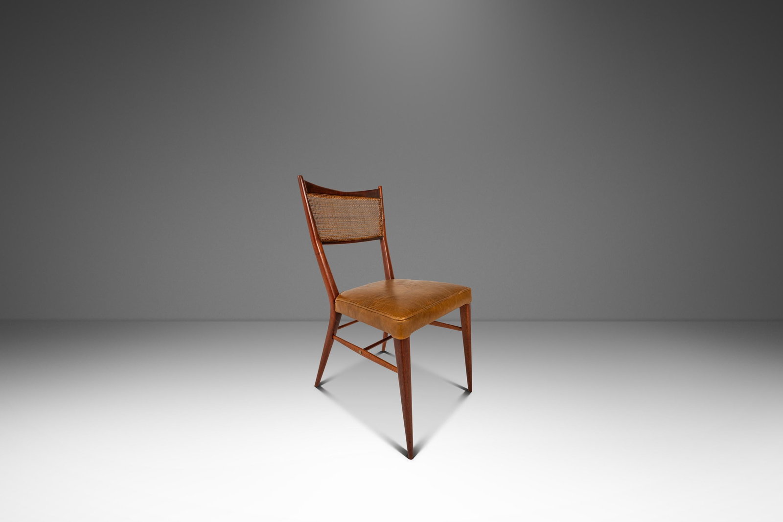 Paul McCobb Model 7001 Walnut Leather Side Chair (1 of 18)