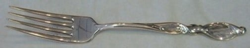 Wallace Silver Swirl Sterling Silver Fork 7 3/8 Inch Flatware: Wallace Silver Swirl Sterling Silver Fork 7 3/8 Inch Flatware This exquisite Sterling Silver Regular Fork from the renowned Silver Swirl pattern by Wallace is a timeless addition to any flatware colle