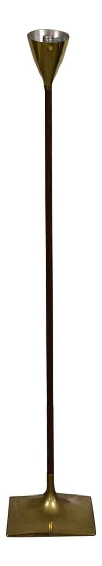 1960s Laurel Mid-Century Walnut Brass Floor Lamp 56 Inches Tall: 1960s Laurel Mid-Century Walnut Brass Floor Lamp 56 Inches Tall Illuminate your living space with this stunning mid-century modern floor lamp by Laurel, featuring a beautiful combination of walnut and